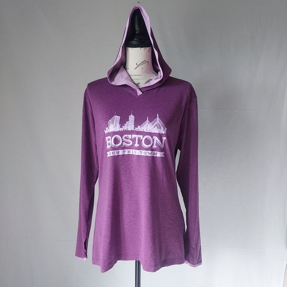 The North Face Tops - The North Face BOSTON Run This Town Hooded Activewear Top Long Sleeve Purple